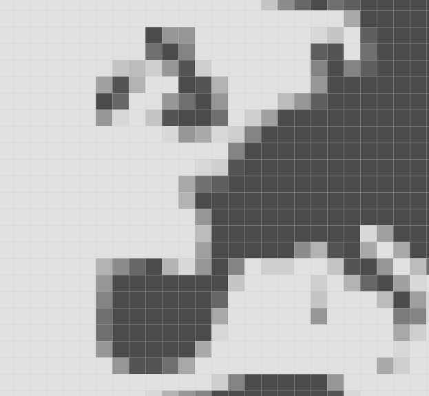 Raster graphics are comprised of pixels.